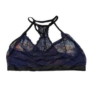 Torrid Women's Plus Size Blue & Black Strappy Racerback Bralette Size 4 4X